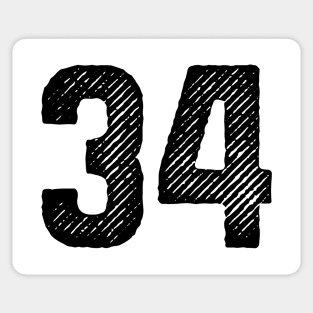 Rough Number 34 Sticker